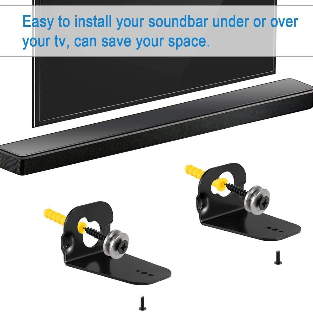 Soundbar Wall Mount Bracket Universal - 2pcs/set Soundbar Wall Mount Brackets w/screw