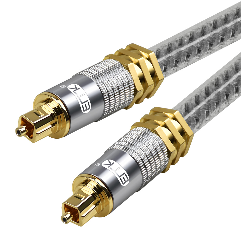 Optical Audio Cable Toslink Gold Plated - EMK Top Grade OD8.0mm Spdif Optical