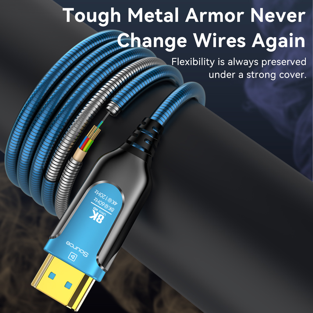 8K Armored HDMI Fiber Optic Ca - огляд і ціна Hdmi 2.1 Cable 8K 60Hz 48Gbps Earc