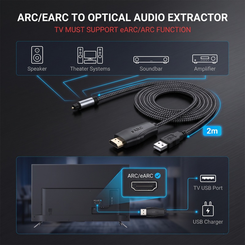 HDMI EARC ARC to Optical SPDIF - огляд і ціна Dolby Atmos Soundbar Hdmi Earc