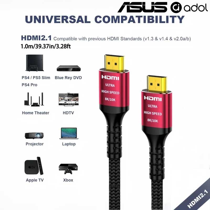 ASUS 8K 60Hz Ultra High Speed  - огляд і ціна Hdmi 2.1 Cable 8K 60Hz 48Gbps Earc