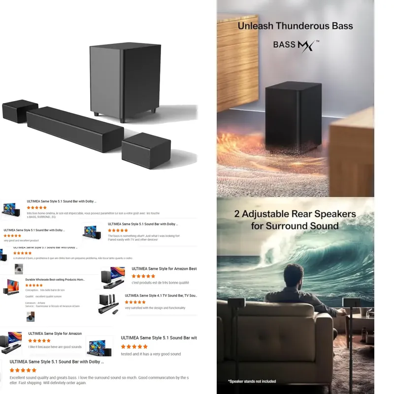 5.1ch Surround Soundbar with 2 - огляд і ціна Soundbar With Wireless Subwoofer 5.1Ch