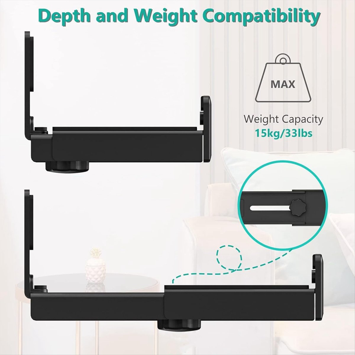 AT42 2PCS Universal Soundbar W - огляд і ціна Soundbar Wall Mount Bracket Universal