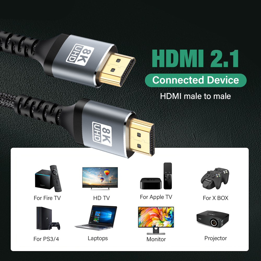 8K HDMI 2.1 Cable 48Gbps 8K@60 - огляд і ціна Hdmi 2.1 Cable 8K 60Hz 48Gbps Earc