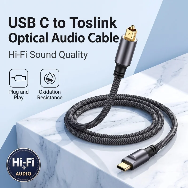 USB C to Optical SPDIF Toslink - огляд і ціна Optical Audio Cable Toslink Gold Plated