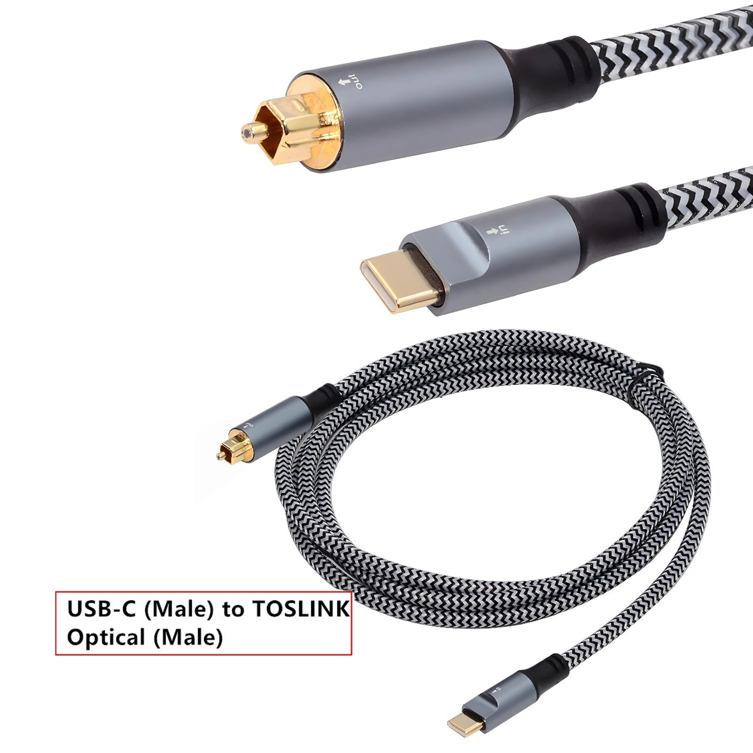 Braided USB C to Optical Audio - огляд і ціна Optical Audio Cable Toslink Gold Plated