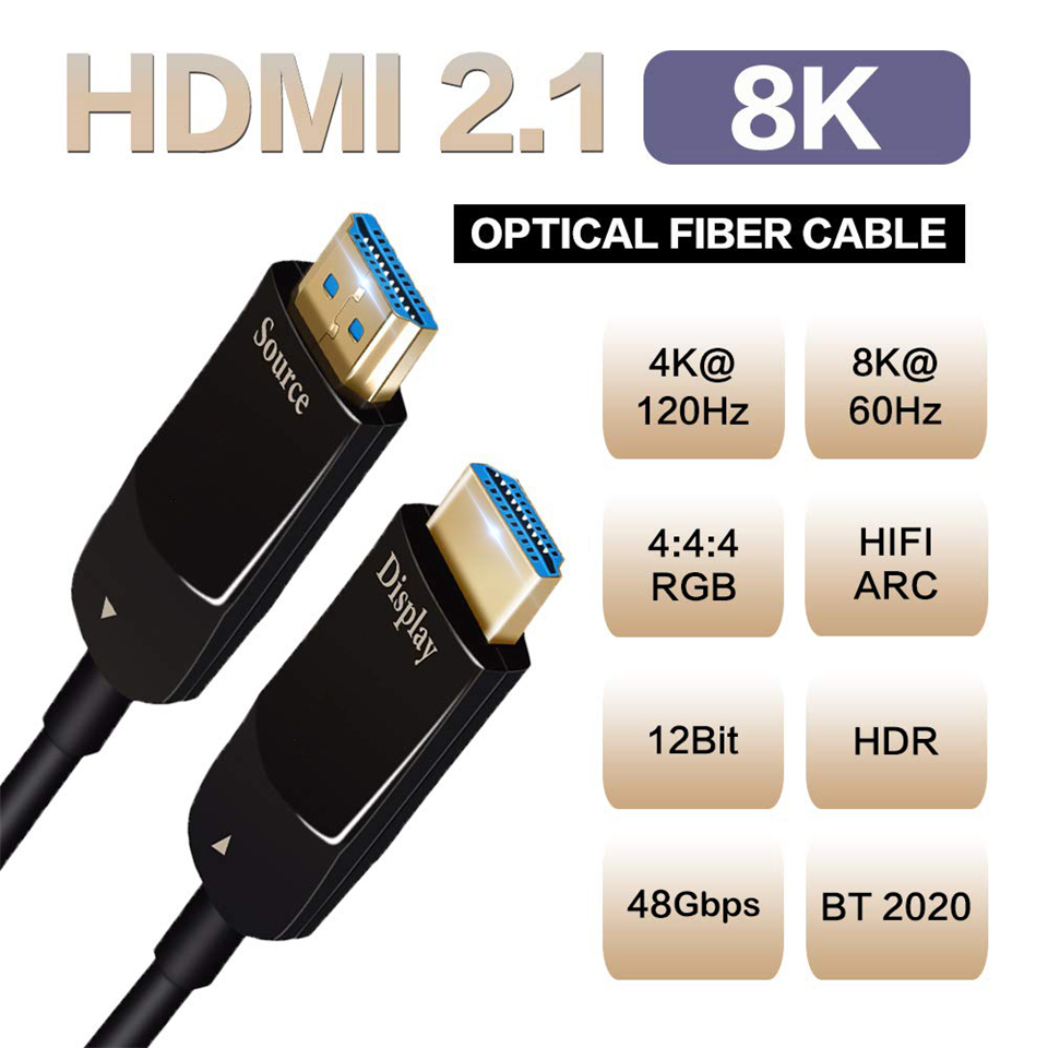 Navceker Optical Fiber 8K 60Hz - огляд і ціна Hdmi 2.1 Cable 8K 60Hz 48Gbps Earc