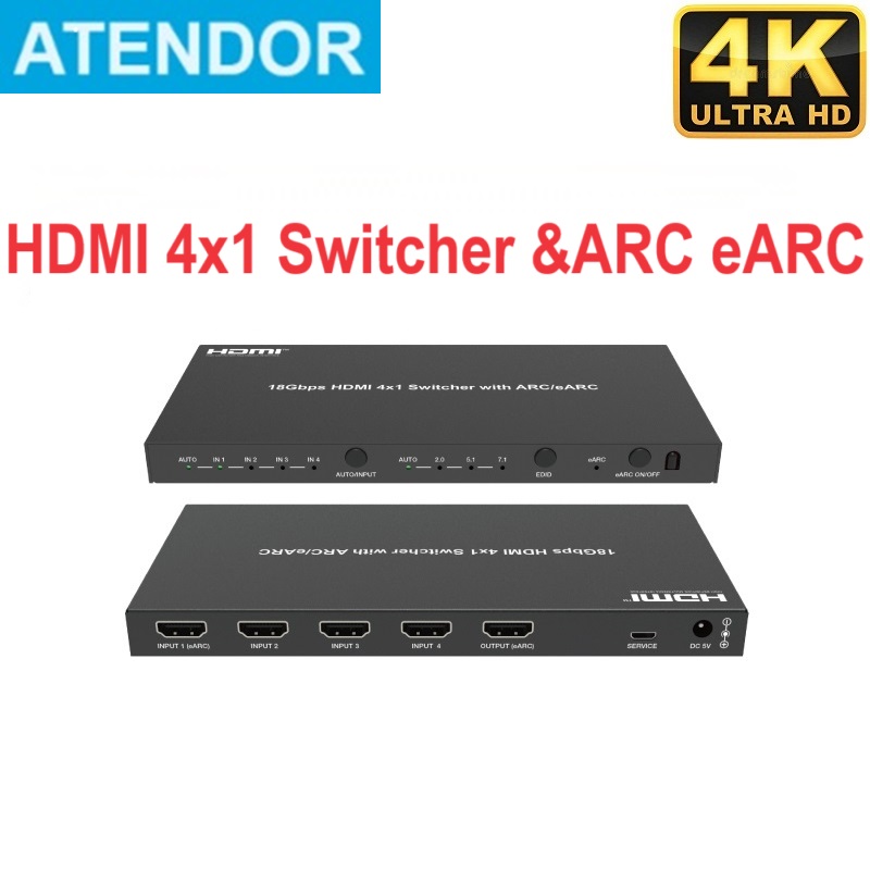 HDMI-compatible 2.0 Switch4x1  - огляд і ціна Dolby Atmos Soundbar Hdmi Earc