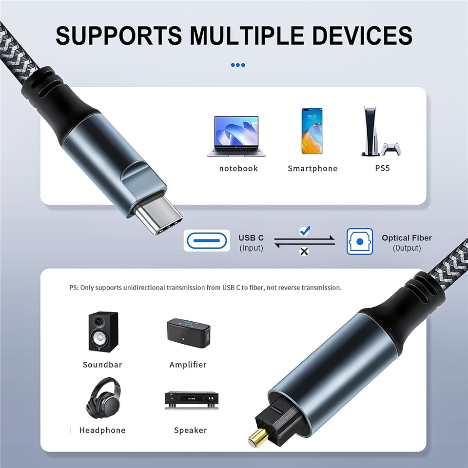 USB Type C to Optical SPDIF To - огляд і ціна Optical Audio Cable Toslink Gold Plated
