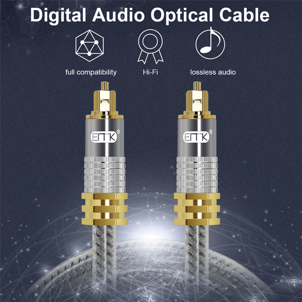 EMK Top Grade OD8.0mm Spdif Op - огляд і ціна Optical Audio Cable Toslink Gold Plated