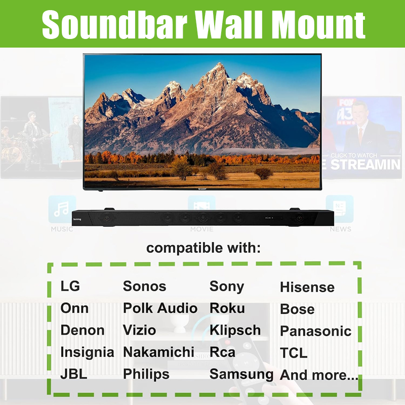 2PCS Soundbar Wall Mount Unive - огляд і ціна Soundbar Wall Mount Bracket Universal