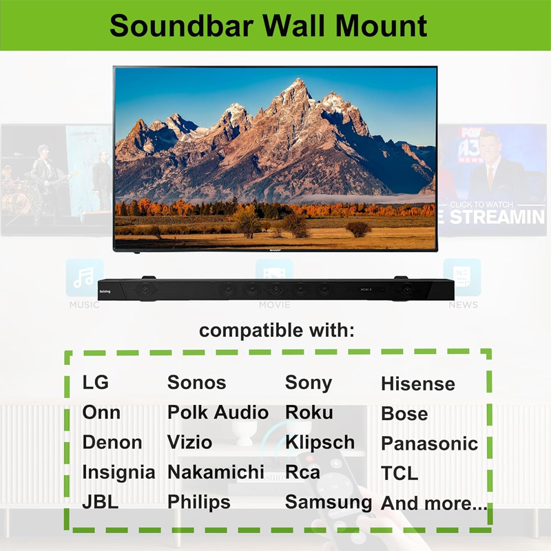 2PCS Adjustable Soundbar Mount - огляд і ціна Soundbar Wall Mount Bracket Universal