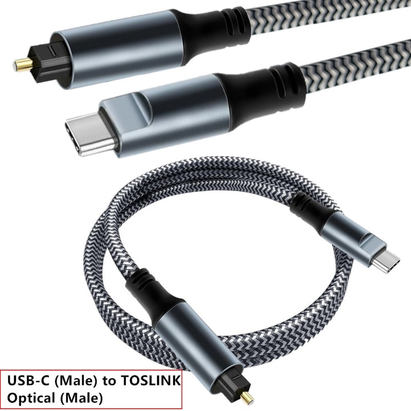 Braided USB C To Optical Audio - огляд і ціна Optical Audio Cable Toslink Gold Plated