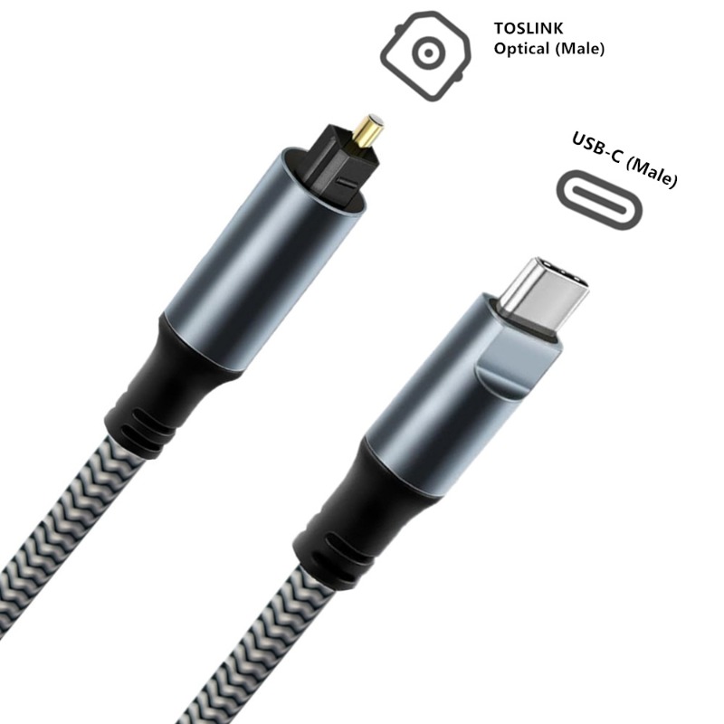 Braided USB C To Optical Audio - огляд і ціна Optical Audio Cable Toslink Gold Plated
