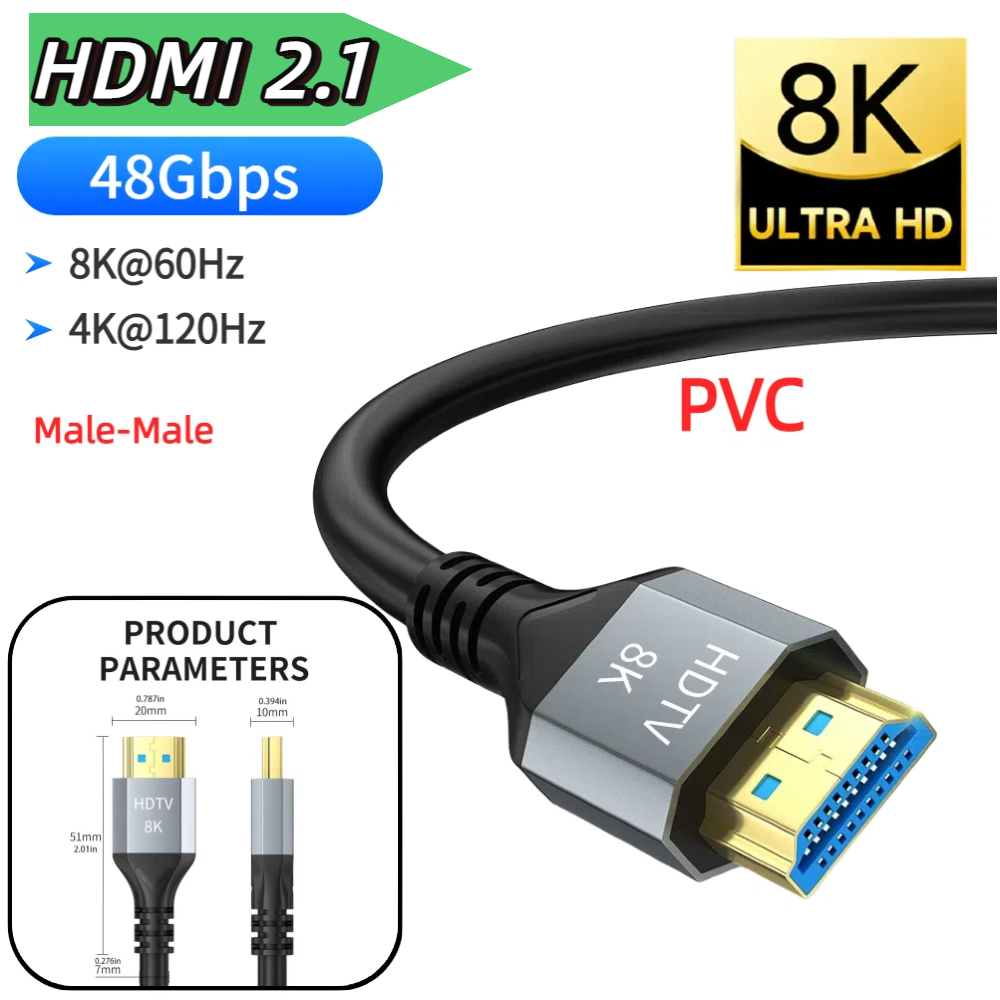8K HDMI Cable HDMI 2.1 8K@60Hz - огляд і ціна Hdmi 2.1 Cable 8K 60Hz 48Gbps Earc
